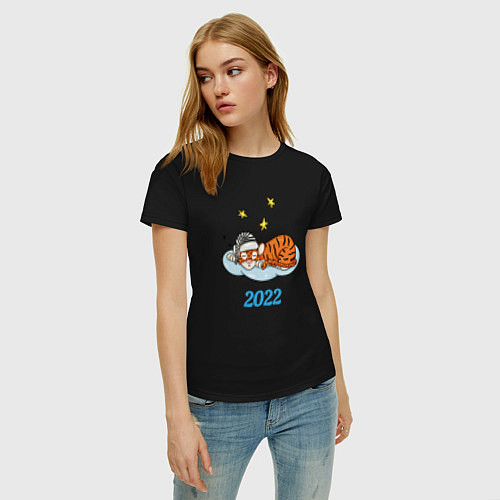 Женская футболка Спящий тигр 2022 / Черный – фото 3
