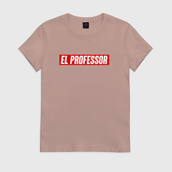 Футболка хлопковая женская EL PROFESSOR БУМАЖНЫЙ ДОМ, цвет: пыльно-розовый