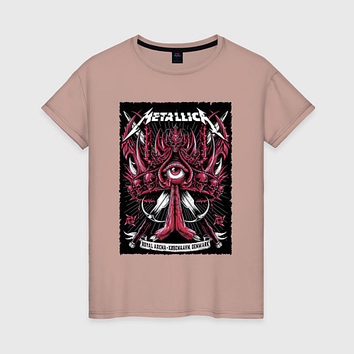 Женская футболка Metallica - Royal Arena Denmark / Пыльно-розовый – фото 1
