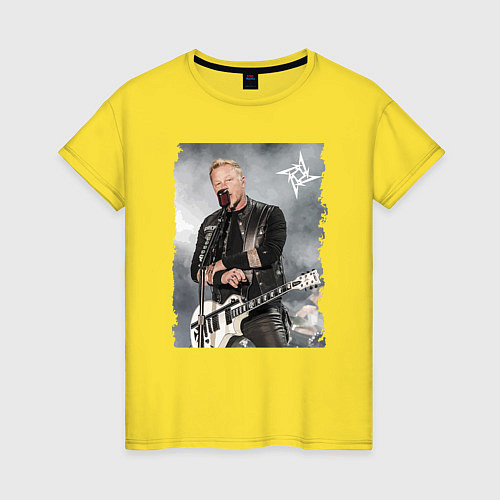 Женская футболка James Alan Hetfield - Metallica vocalist / Желтый – фото 1