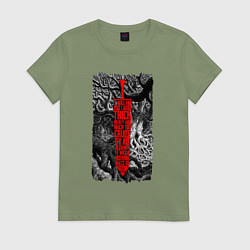 Футболка хлопковая женская BERSERK SWORD БЕРСЕРК МЕЧ, цвет: авокадо