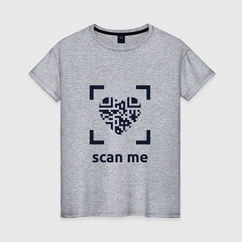 Женская футболка Scan Me - Heart / Меланж – фото 1