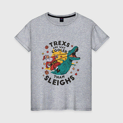 Женская футболка T-Rex Christmas / Меланж – фото 1
