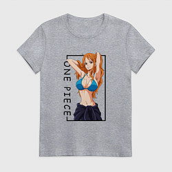 Футболка хлопковая женская Нами Ван Пис, цвет: меланж