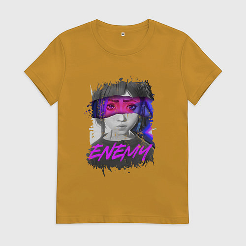 Женская футболка Everywere My Enemy / Горчичный – фото 1