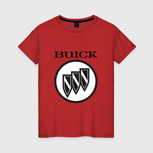 Женская футболка Buick Black and White Logo / Красный – фото 1