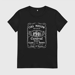 Футболка хлопковая женская CSKA MOSCOW since 1911, цвет: черный