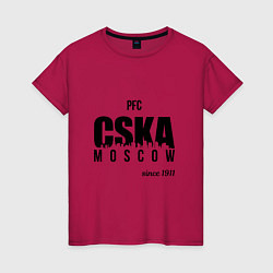 Футболка хлопковая женская CSKA since 1911, цвет: маджента