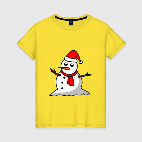 Женская футболка Двухсторонний снеговик / Желтый – фото 1