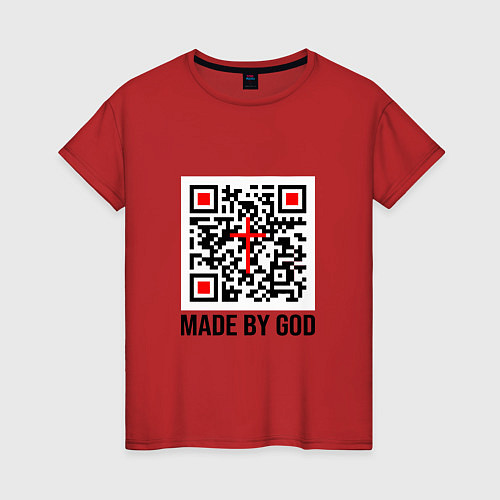 Женская футболка Сделано Богом / Красный – фото 1