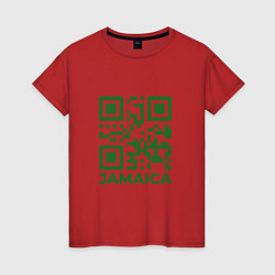 Футболка хлопковая женская QR Jamaica, цвет: красный