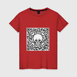 Женская футболка QR Skull