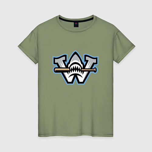 Женская футболка Wilmington sharks - baseball team / Авокадо – фото 1