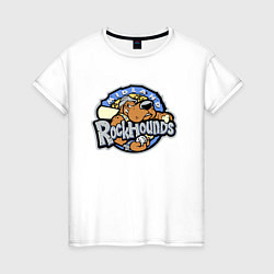 Футболка хлопковая женская Midland Rockhounds - baseball team, цвет: белый