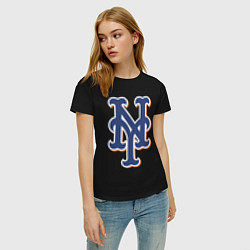 Футболка хлопковая женская New York Mets - baseball team, цвет: черный — фото 2