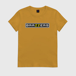 Футболка хлопковая женская Brazzers, цвет: горчичный