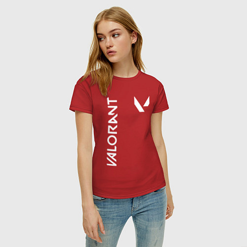 Женская футболка Valorant - Logo / Красный – фото 3