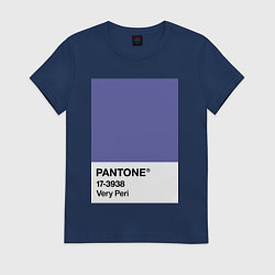 Футболка хлопковая женская Цвет Pantone 2022 года - Very Peri, цвет: тёмно-синий