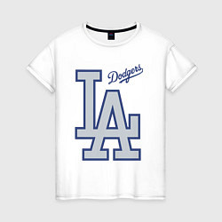 Футболка хлопковая женская Los Angeles Dodgers - baseball team, цвет: белый