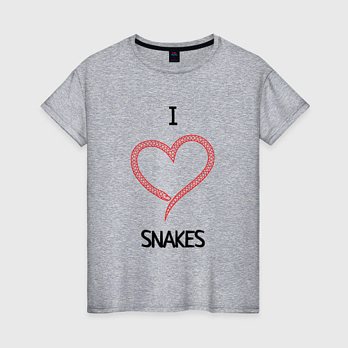 Женская футболка Я Люблю Змей / Меланж – фото 1