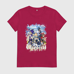 Женская футболка ГЕРОИ В ТЕВАЙТЕ ГЕНШИН ИМПАКТ