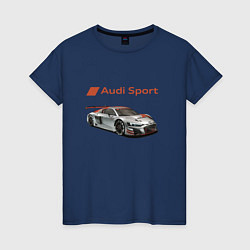 Футболка хлопковая женская Audi sport - racing team, цвет: тёмно-синий