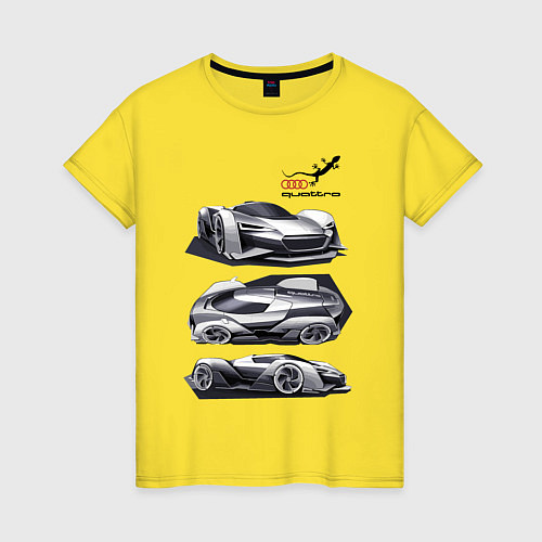 Женская футболка Audi motorsport concept sketch / Желтый – фото 1
