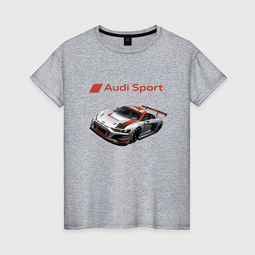 Женская футболка Ауди - автоспорт гоночная команда / Меланж – фото 1
