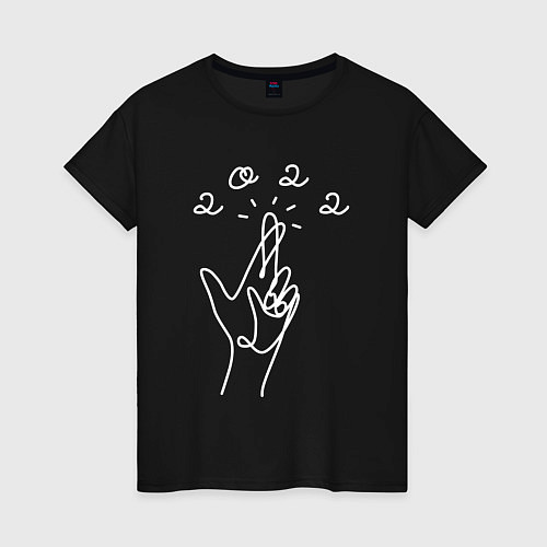 Женская футболка Загадываем желание 2022 / Черный – фото 1