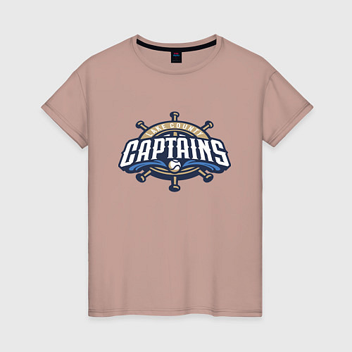 Женская футболка Lake County Captains - baseball team / Пыльно-розовый – фото 1