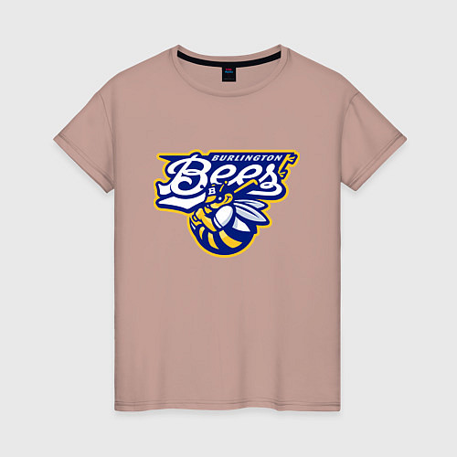 Женская футболка Burlington Bees - baseball team / Пыльно-розовый – фото 1