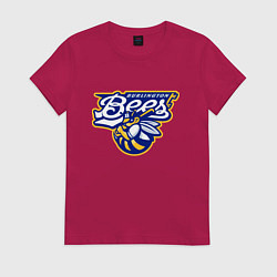 Футболка хлопковая женская Burlington Bees - baseball team, цвет: маджента