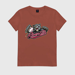 Футболка хлопковая женская Sacramento River Cats - baseball team, цвет: кирпичный