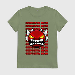 Женская футболка GEOMETRY DASH КРАСНЫЙ ОГНЕННЫЙ ДЕМОН