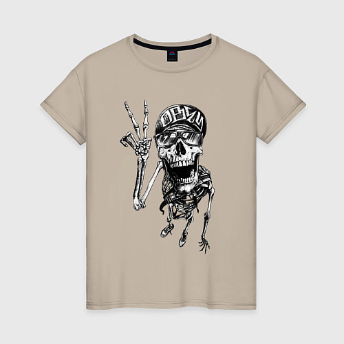 Женская футболка Skeleton dude / Миндальный – фото 1