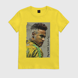 Футболка хлопковая женская Neymar Junior - Brazil national team, цвет: желтый