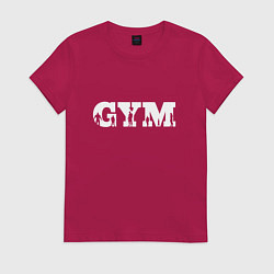 Футболка хлопковая женская GYM- образ жизни, цвет: маджента
