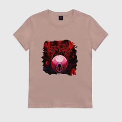 Футболка хлопковая женская Eye of Cthulhu, цвет: пыльно-розовый
