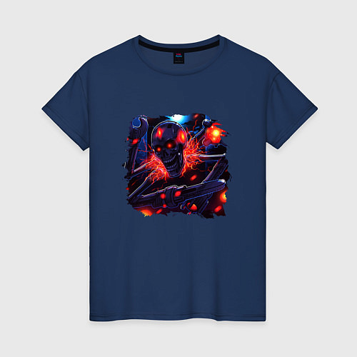 Женская футболка Скелетон Прайм / Тёмно-синий – фото 1