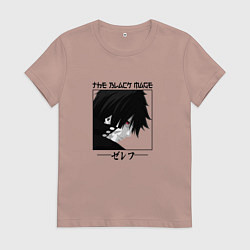 Футболка хлопковая женская Хвост Феи Fairy Tail, Зереф Zeref, цвет: пыльно-розовый