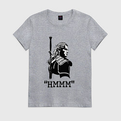 Футболка хлопковая женская The Witcher HMMM, цвет: меланж
