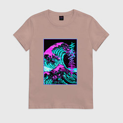 Женская футболка НЕОНОВАЯ ВОЛНА, ЯПОНИЯ, ФУДЗИЯМА JAPAN NEON