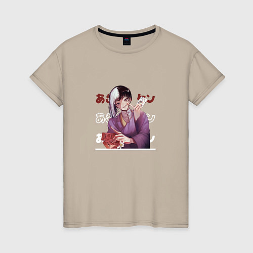 Женская футболка Доктор Стоун Dr Stone, Гэн Асагири Gen Asagiri / Миндальный – фото 1