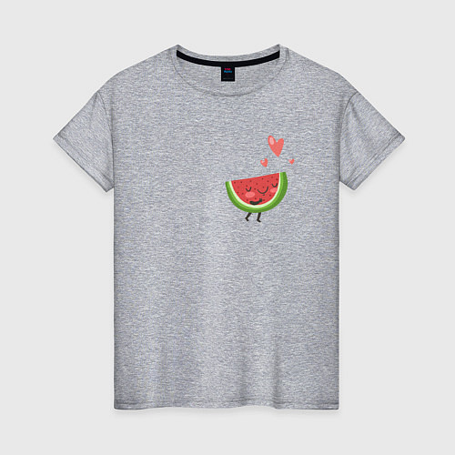 Женская футболка Влюблённый арбузик / Меланж – фото 1
