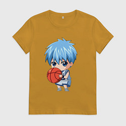Футболка хлопковая женская Чиби Тецуя Куроко, цвет: горчичный