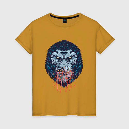 Женская футболка Голова буйной гориллы / Горчичный – фото 1