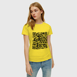 Футболка хлопковая женская QR-код Скала Джонсон, цвет: желтый — фото 2
