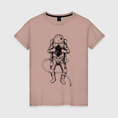 Женская футболка За наш советский космос / Пыльно-розовый – фото 1