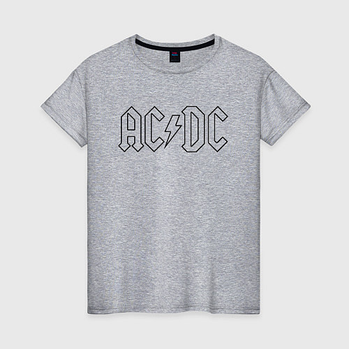 Женская футболка ACDC Logo Молния / Меланж – фото 1