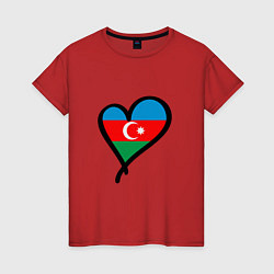 Футболка хлопковая женская Azerbaijan Heart, цвет: красный